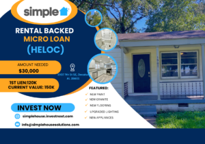 Rental backed Micro Loan 2nd Lien