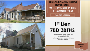 15% ROI REHAB 1ST LIEN POSITION