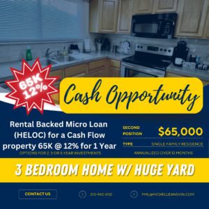 🔥 Rental Backed Micro Loan ( HELOC) for a Cash Flow property 65K @ 12% 💰